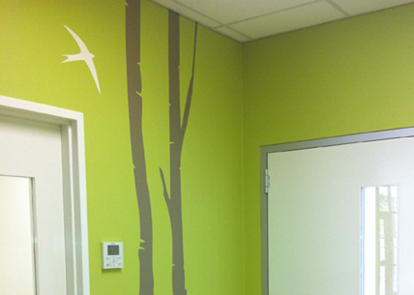 tree wall decal in school classroom
