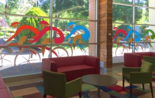 Tour down under feature windows - Coventry Library Stirling - Adelaide Hills 2016