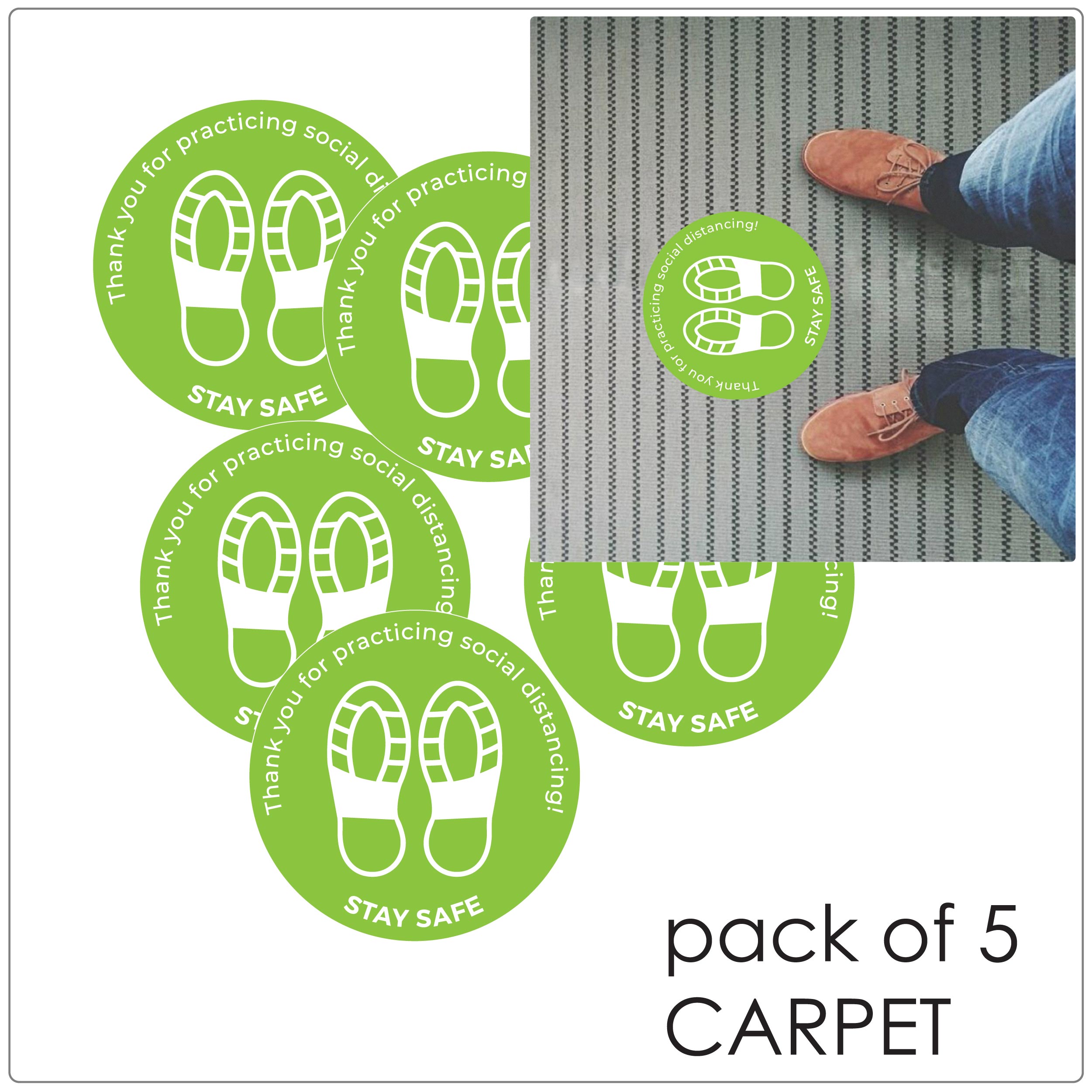 social distancing floor stickers for carpet COVID-19 social distancing carpet floor sticker - pack of 5 dots